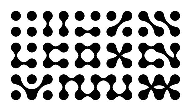 ilustraciones, imágenes clip art, dibujos animados e iconos de stock de conjunto de metaball. vector conecta formas circulares. puntos geométricos abstractos. morphing blob elements - morph transition