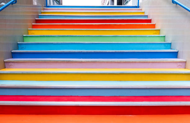 istock Rainbow painted street ladder 1872296929
