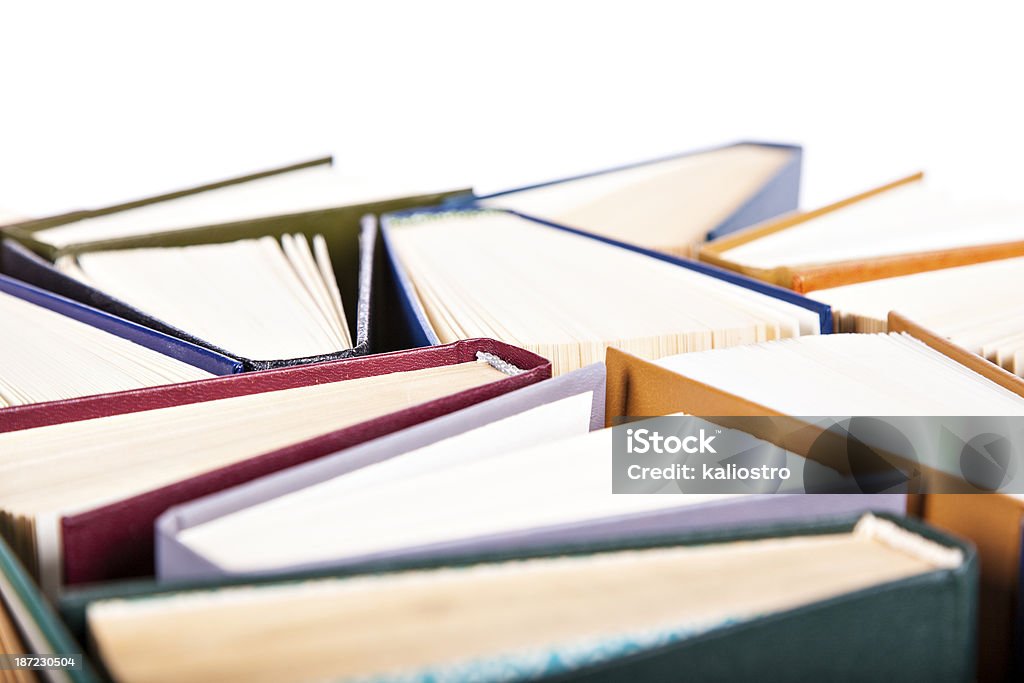 isolated, old books group of old books on a white background Antique Stock Photo