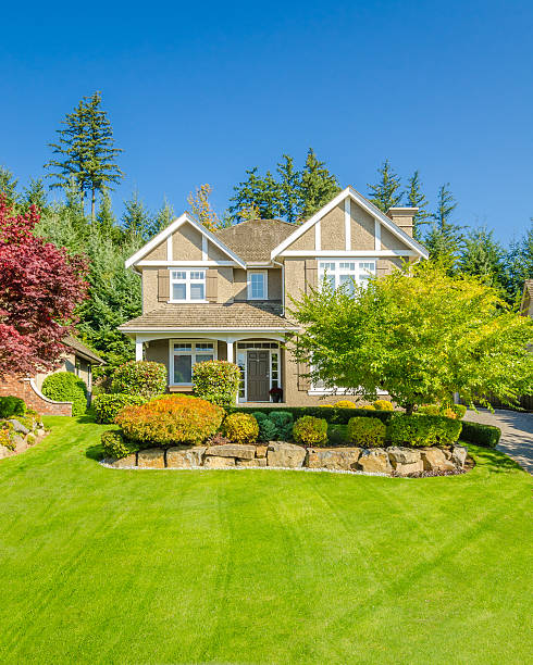 Luxury house at sunny day in Vancouver, Canada.