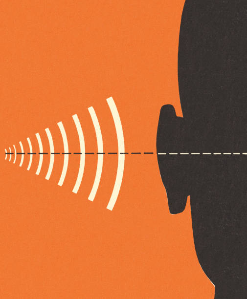 stockillustraties, clipart, cartoons en iconen met frequency and hearing - luisteren