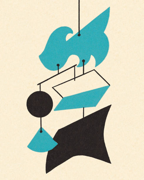 거 하는 모바일 - mobile sculpture hanging balance sculpture stock illustrations