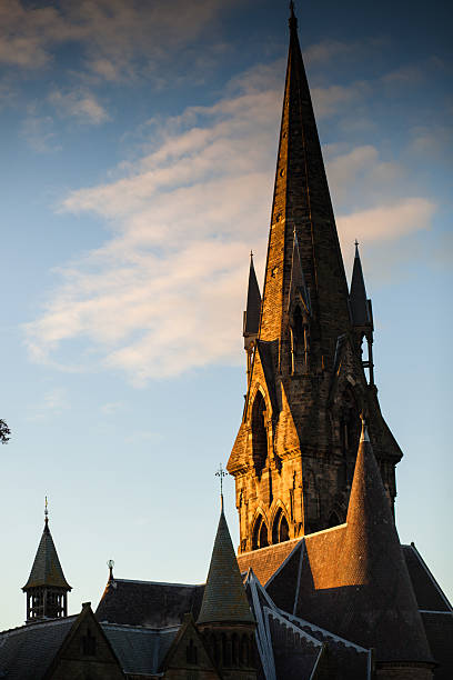 The spire of the Barclay Viewforth Church of Scotland in Edinburgh.
