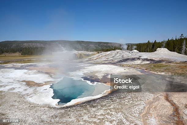 Yellowstone Coração Primavera E Leão Geyser - Fotografias de stock e mais imagens de Ao Ar Livre - Ao Ar Livre, Arcaico, Azul Turquesa