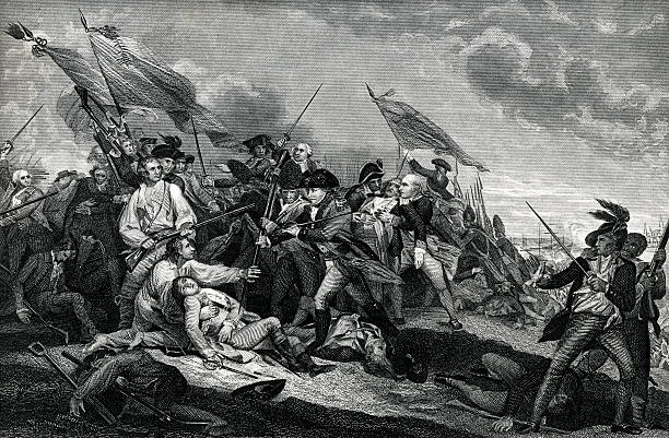 битва bunker hill - независимость stock illustrations