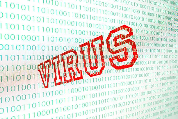 Photo of Computer Virus on binary screen