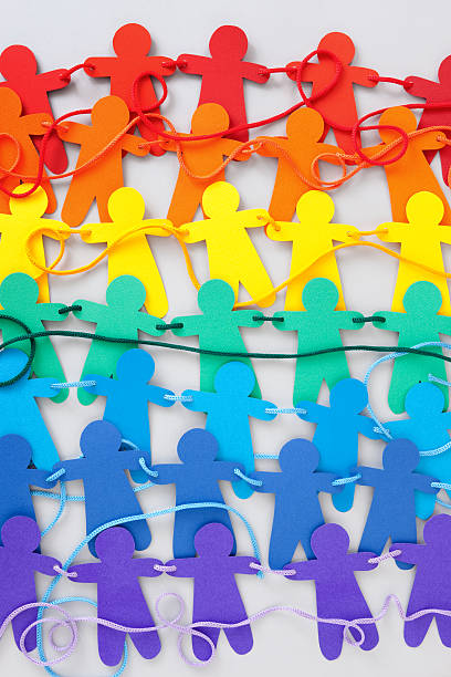 Stick Figure Chain 910+ Stick Figure Paper Chain Silhouette Paper Stock Photos, Pictures ...