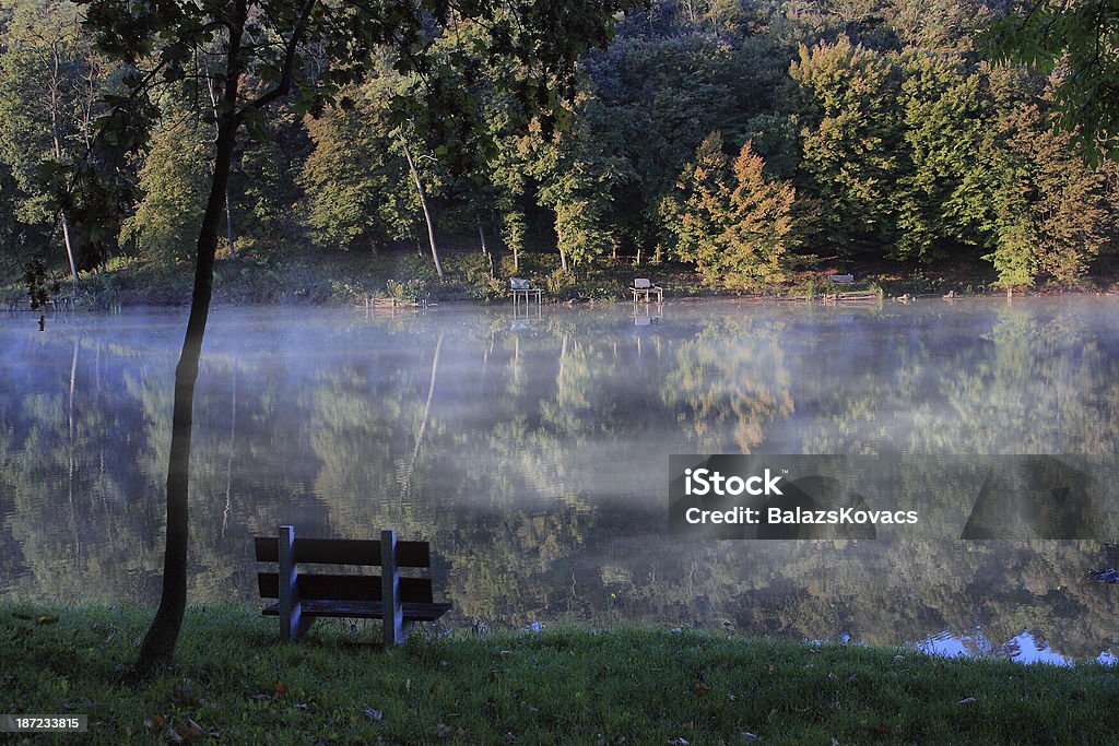 Natürliche Herbst-Szene mit See - Lizenzfrei Bach Stock-Foto