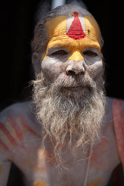 portret święty sadhu man - india sadhu nepalese culture nepal zdjęcia i obrazy z banku zdjęć