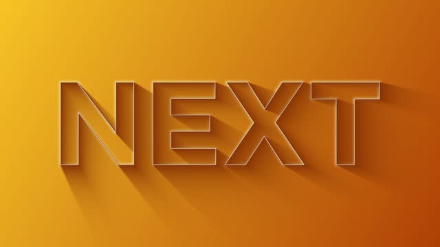 Next text line text loop animation. Bright colors.