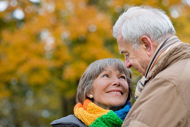 istock Happy smiling Senior couple outdoors in autumn 187235049