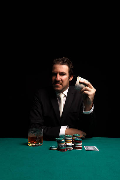 gambler - cigar whisky men smoking foto e immagini stock