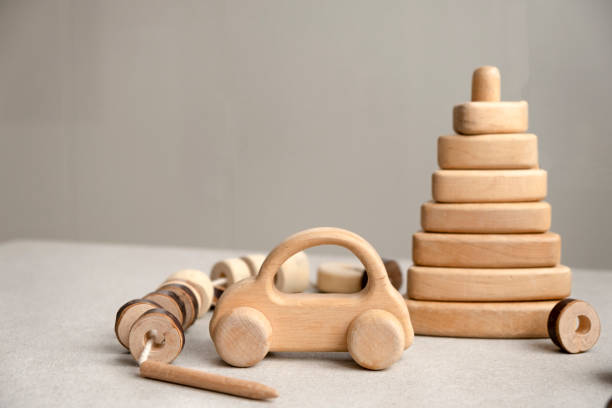 Toy car on Sand Beach Trasportation Concept