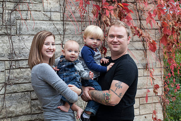 istock Beautiful family outdoors in the fall 187235888