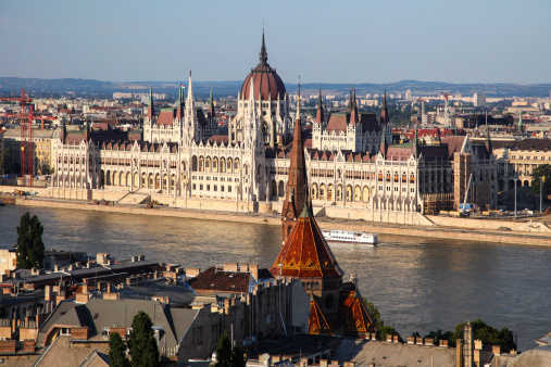 High angle view of Budapest skyline (Budapest, Hungary)