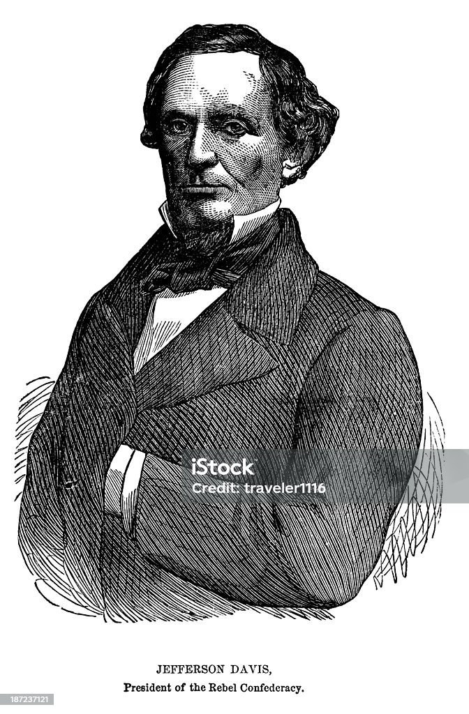 Jefferson Davis - 로열티 프리 19세기 스톡 일러스트