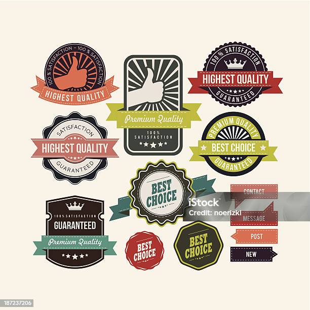 Set Of Retro Labels Stock Illustration - Download Image Now - Quality, Badge, Business