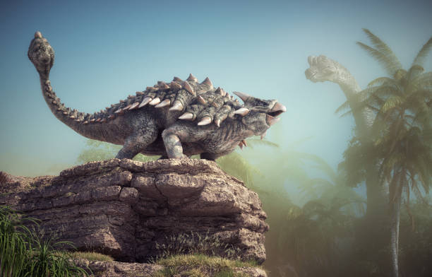 istock Ankylosaurus  in nature. 1872381251