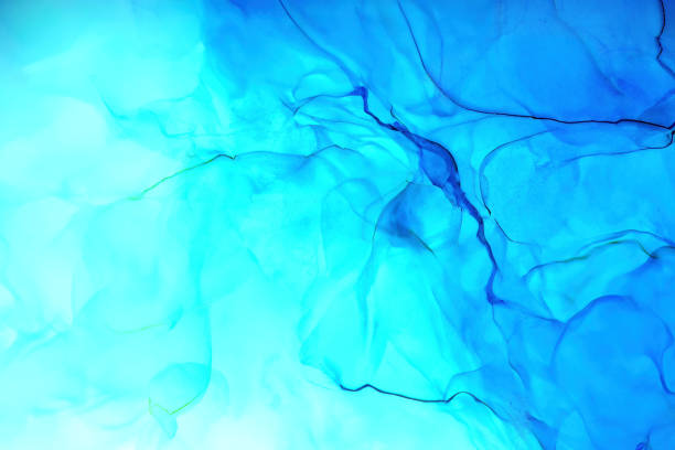 istock Natural abstract fluid art painting in alcohol ink technique. Soft dreamy colors create transparent wavy lines. 1872402201