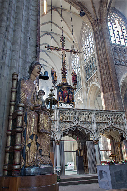 istock Leuven - Nave of st. Peters gothic cathedral 187241171