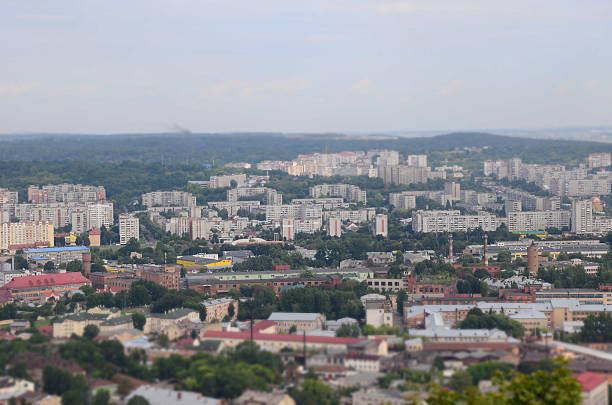 istock Roofs of city Lviv with trees 187241266