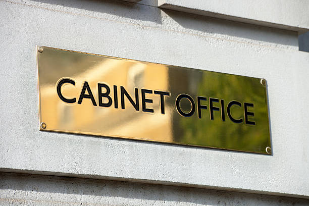 Cabinet Office brass plaque stock photo