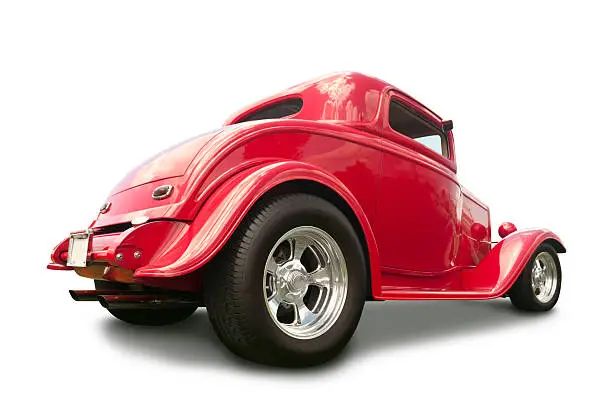 A classic hot rod from the early 1930's. All logos have been removed. Clipping path on vehicle.