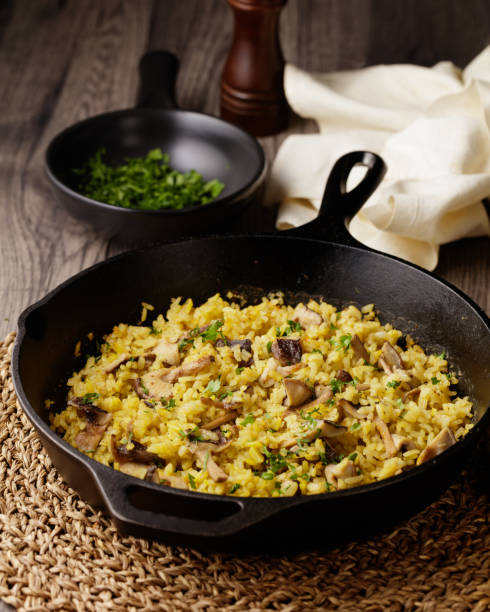 istock one pan baked shiitake mushroom rice for vegan diet 1872449024