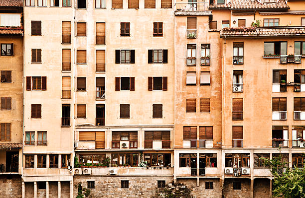 Apartment building in old Firenze stock photo