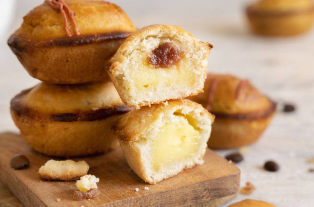 istock Pasticciotto leccese pastry filled with egg custard cream and sour cherry jam close up 1872456848