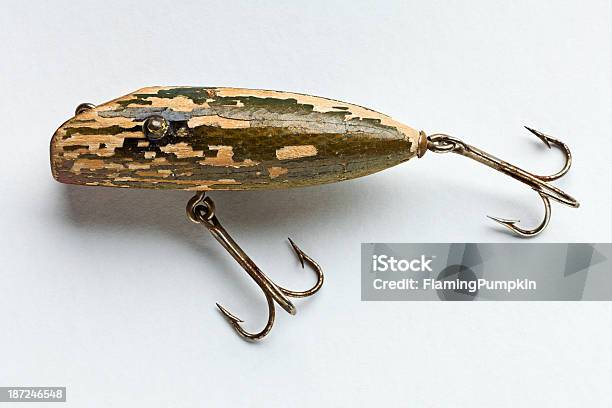 Closeup Of Vintage Fishing Lure On White Stock Photo - Download