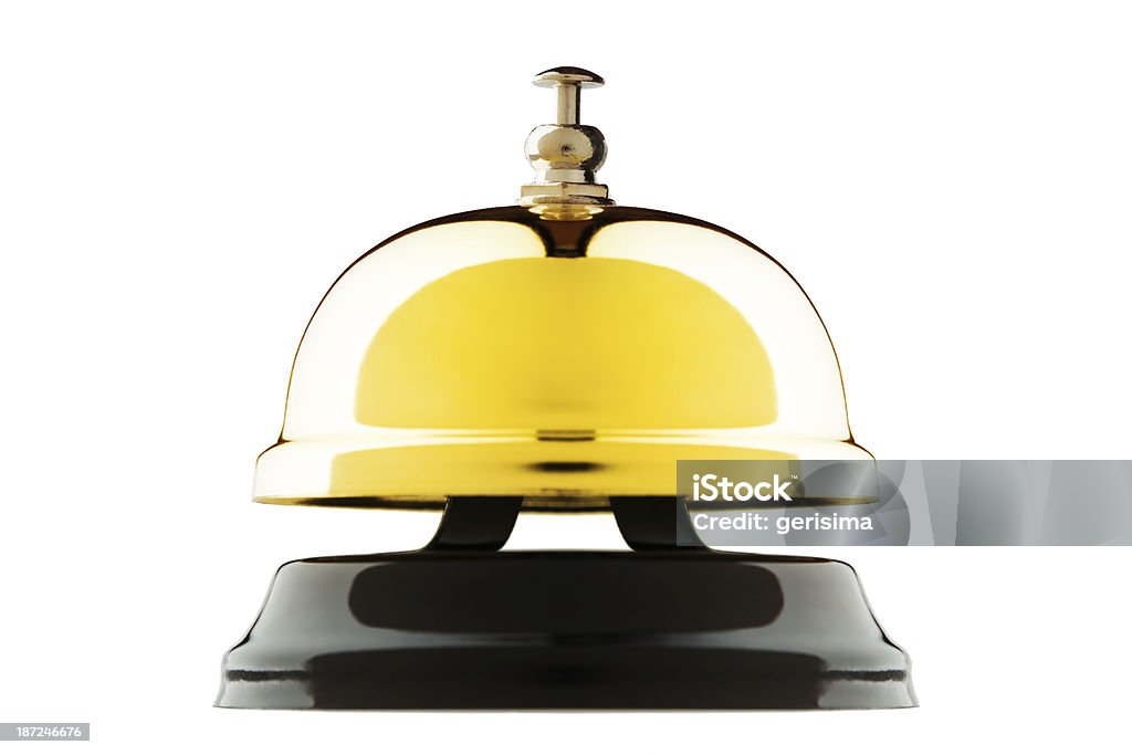 Service bell Gold colored call bell Bell Stock Photo