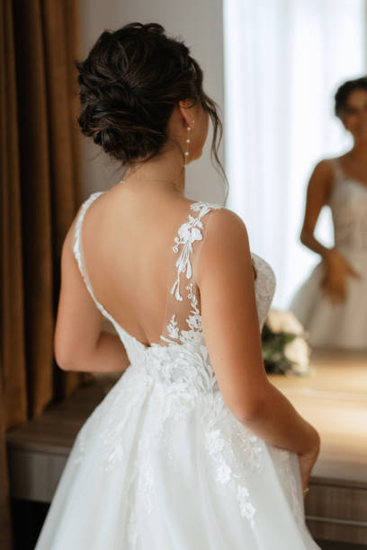 istock bride in a white dress at the training camp 1872471282