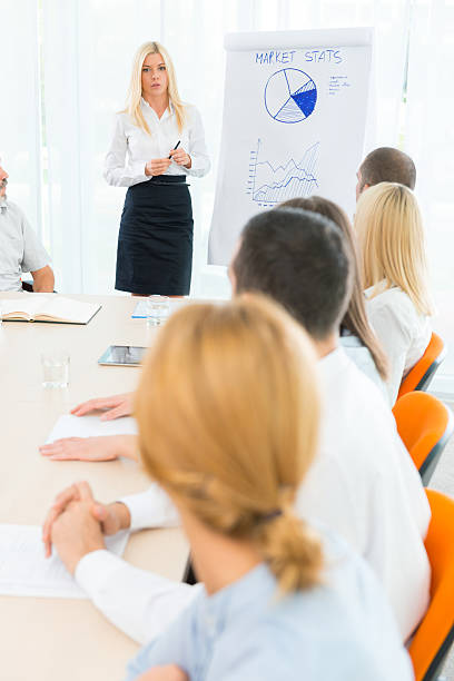 istock Businesswoman during presentation 187247932