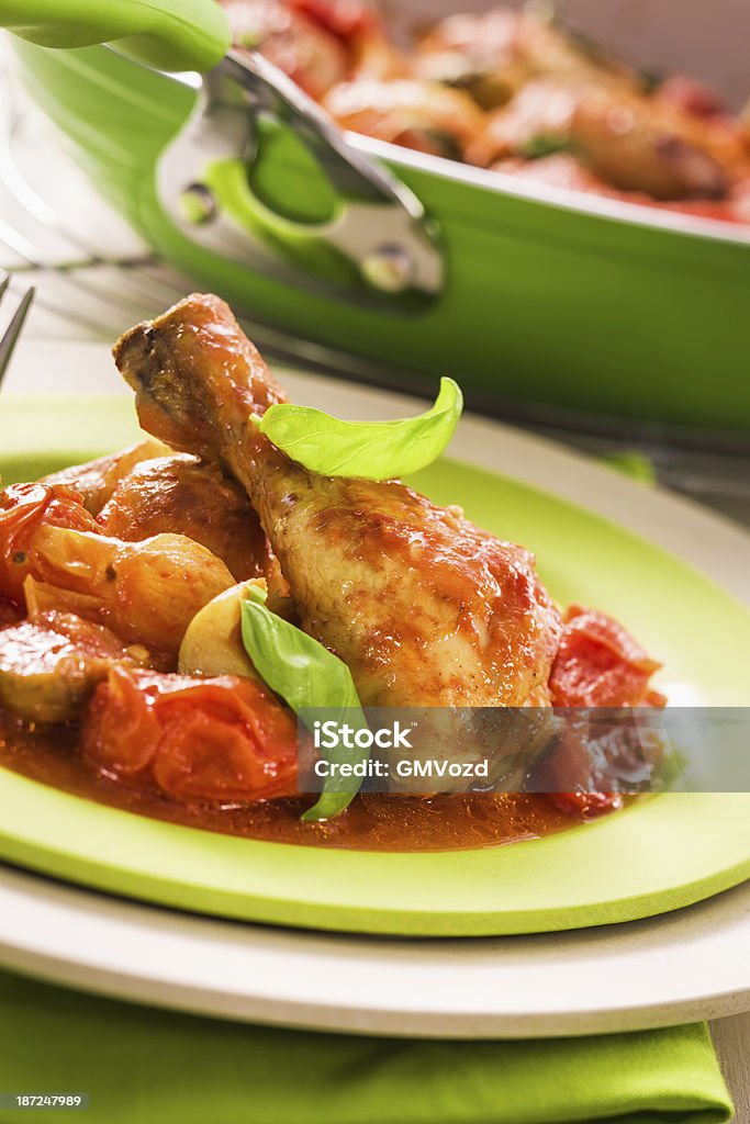 Pollo con verdure - Foto stock royalty-free di Aglio - Alliacee