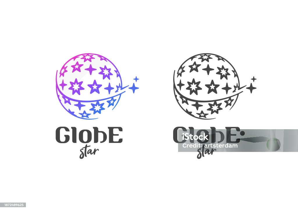 Star Flying Shape Star Globe Shape With A Star Flying Around Vector Design Stock ...