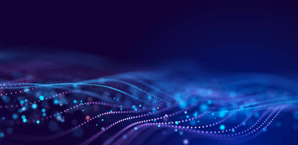 istock Abstract bright wave of glowing particles. The flow of musical sounds. Big data visualization. 3d rendering. 1872494351