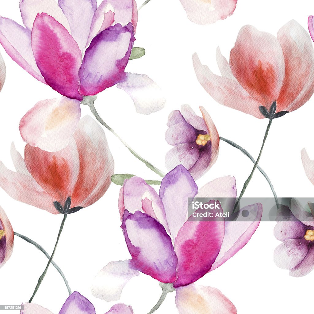 Coloré de fleurs rose, aquarelle illustration - Illustration de Angiosperme libre de droits