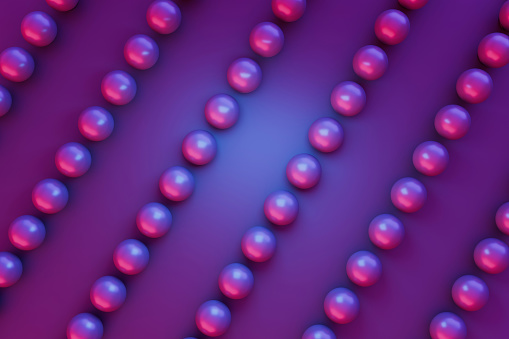 An abstract background with shiny balls and neon lights