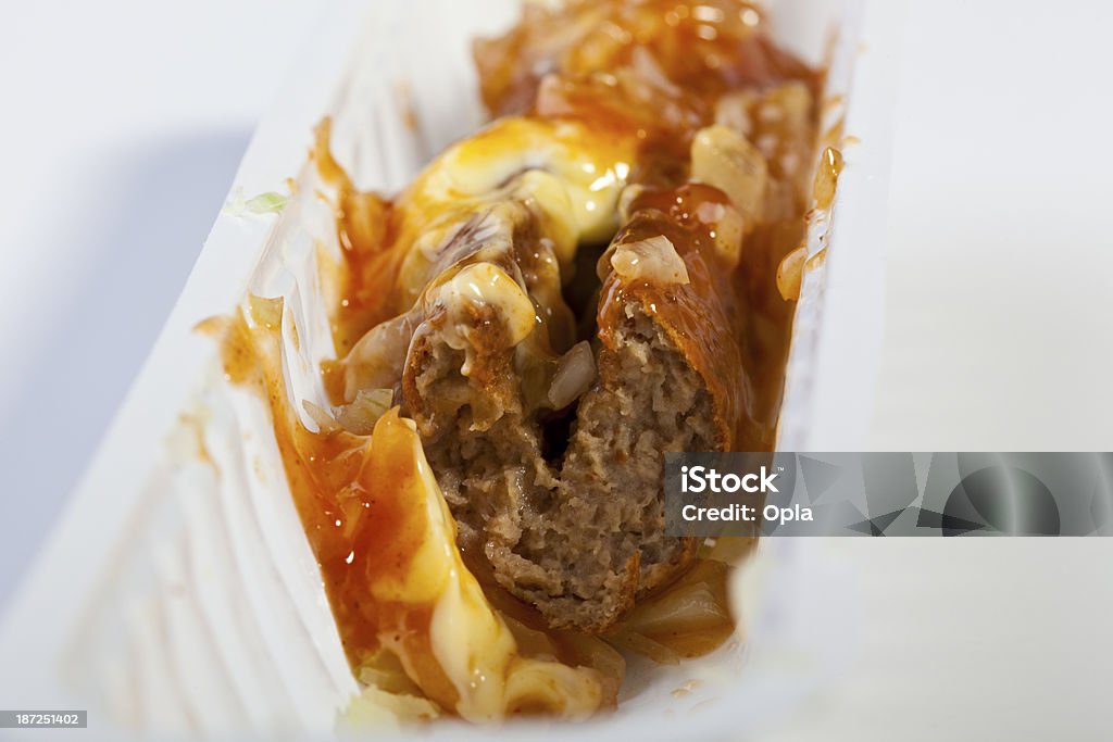 Frikandel Speciaal Frikandel speciaal, a Dutch snack. Color Image Stock Photo