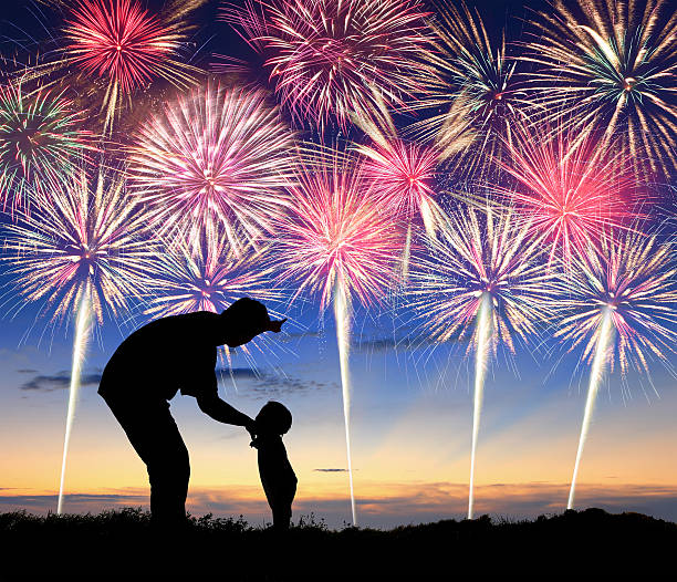 istock happy family watching the fireworks 187252017
