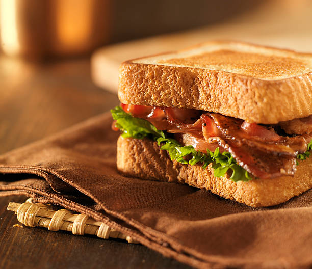 istock BLT bacon lettuce tomato sandwich on a napkin 187252145