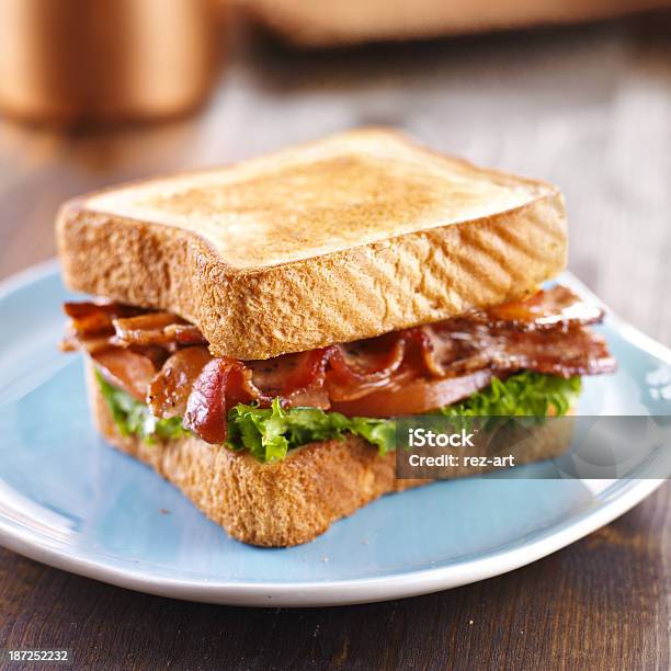 Blt Bacon Lettuce Tomato Sandwich Stock Photo - Download Image Now - Bacon Lettuce And Tomato, Bacon, Thick