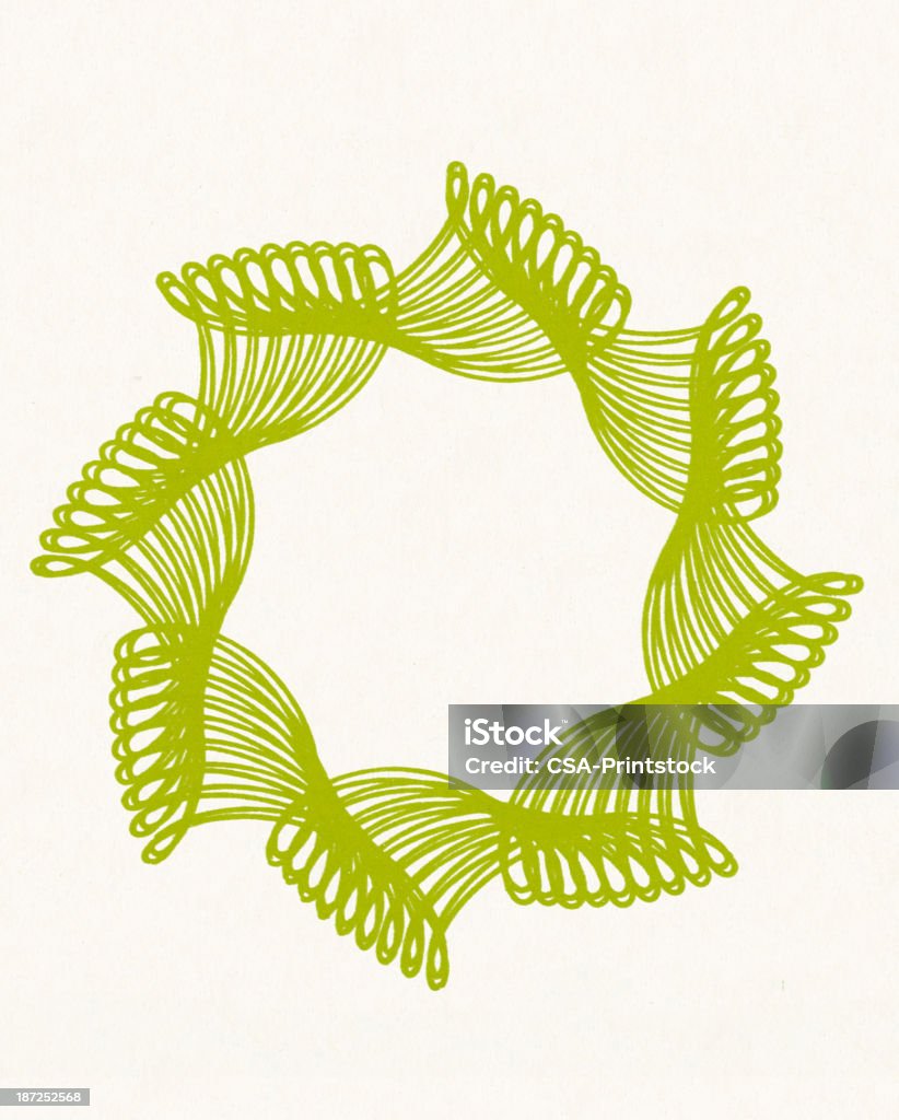 Forma de Desenho de linha verde Coroa de flores - Royalty-free Arte Pop Ilustração de stock