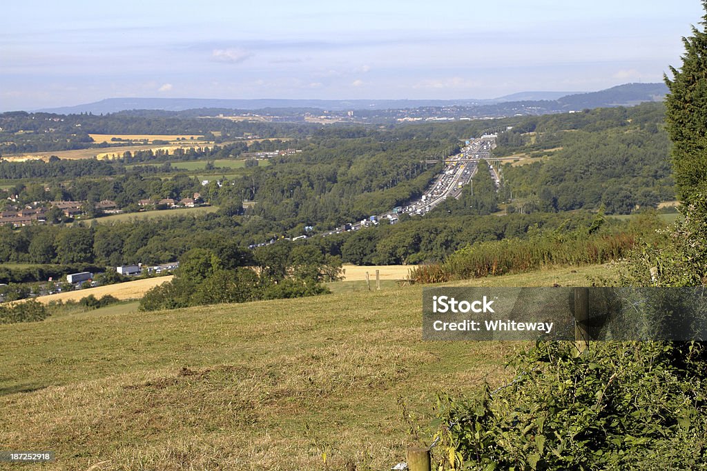 Vista do Surrey Hills para M25 e Godstone - Royalty-free Encosta Foto de stock