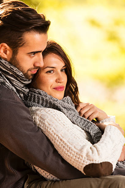 istock Smiling couple in the park 187252943
