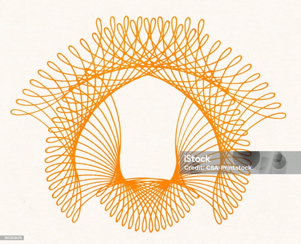 Pomarańczowy Spirala rysowania linii - Zbiór ilustracji royalty-free (Barwne tło)