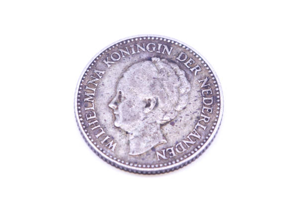 istock Old money 1/2 (half) gulden wilhelmina 1930. On white background 1872539961