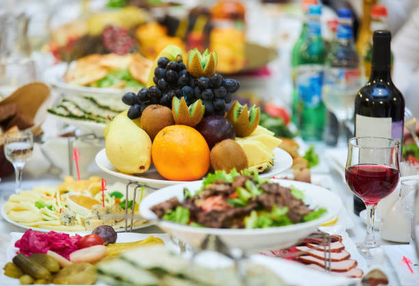 istock Assorted types of fruits. Serving fruit for the holiday table. 1872558370