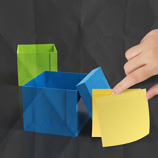 istock thinking outside the box on crumpled sticky note paper 187255919